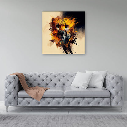 Cheetah Face Splashart Canvas