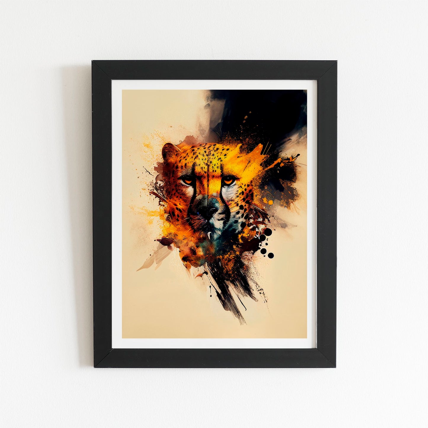 Cheetah Face Splashart Art Prints