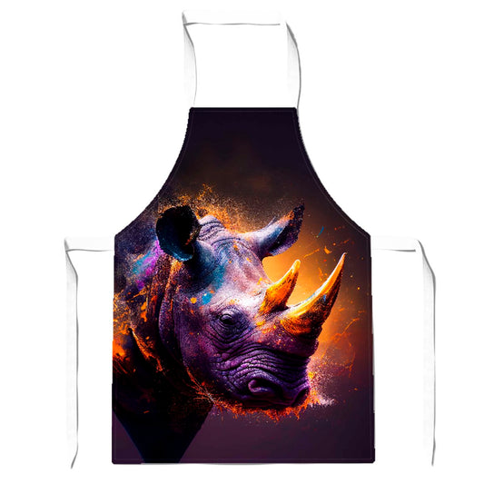 Golden Rhino Face Splashart Apron