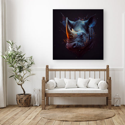 Rhino Face Splashart Canvas