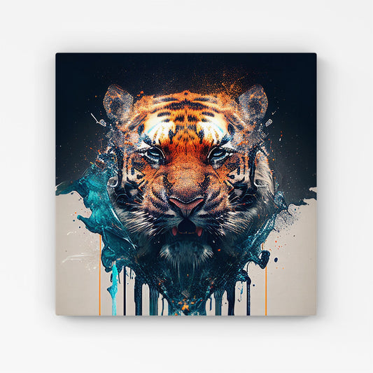 Tiger Face Splashart Canvas