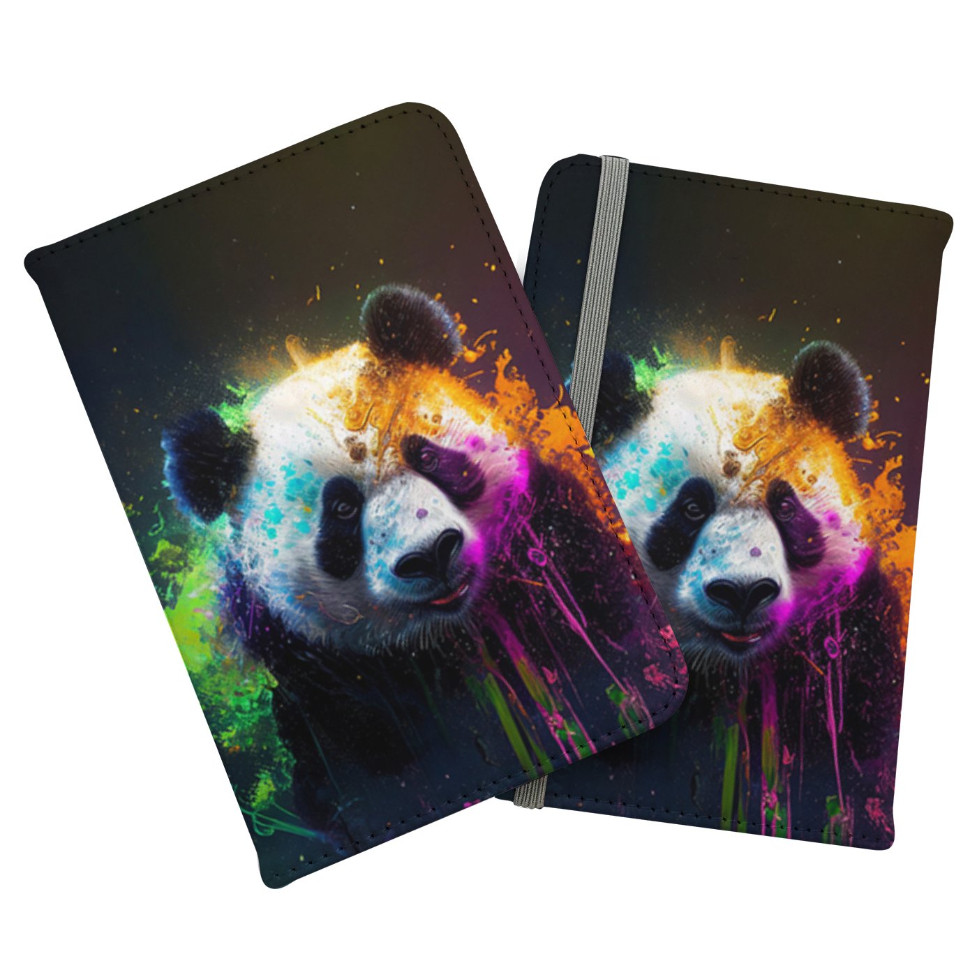 Panda Face Splashart Colourful Passport Cover