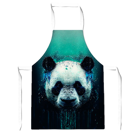 Panda Face Splashart Dark Background Apron