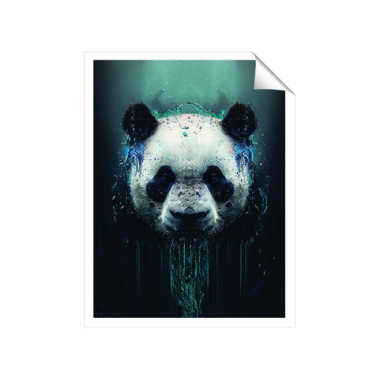 Panda Face Splashart Dark Background Art Prints