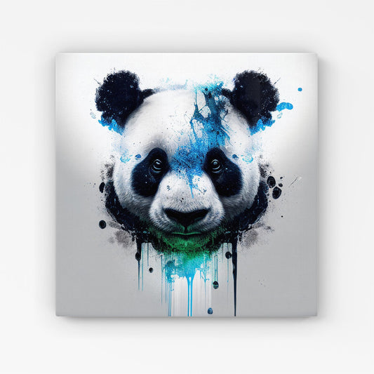 Panda Face Splashart Light Background Canvas