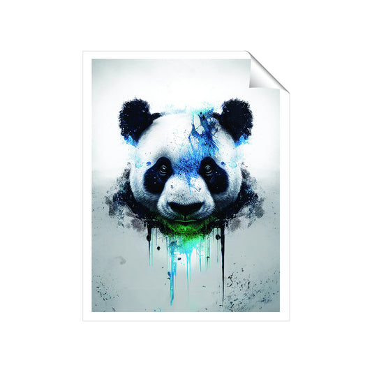 Panda Face Splashart Light Background Art Prints