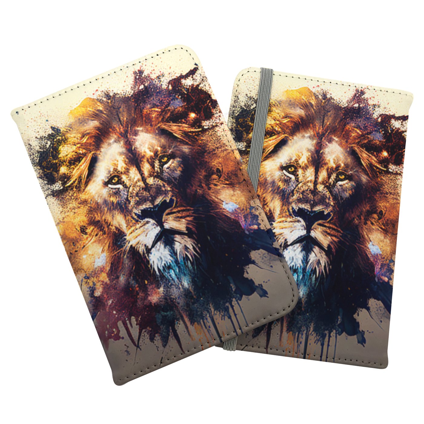 Majestic Lion Face Splashart Passport Cover