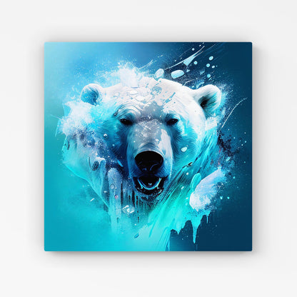 Polar Bear Face Splashart Canvas