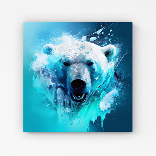 Polar Bear Face Splashart Canvas