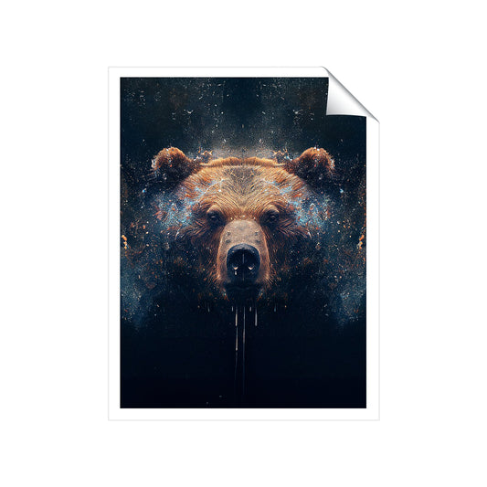 Brown Bear Face Splashart Art Prints