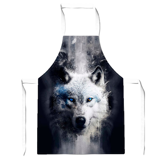 White Wolf Face Splashart Dark Backgrouns Apron