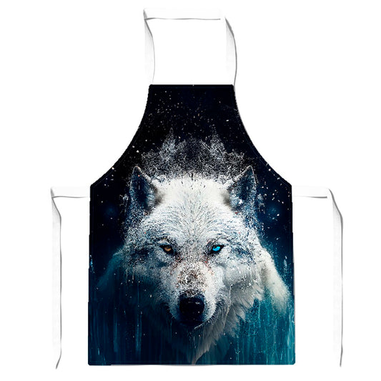 White Wolf Face Splashart Apron