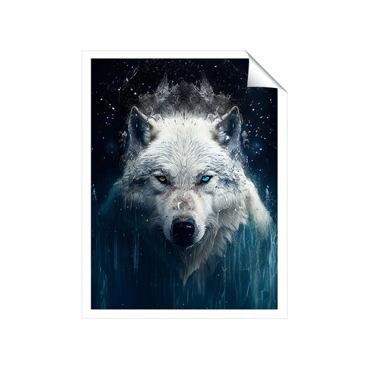 White Wolf Face Splashart Art Prints