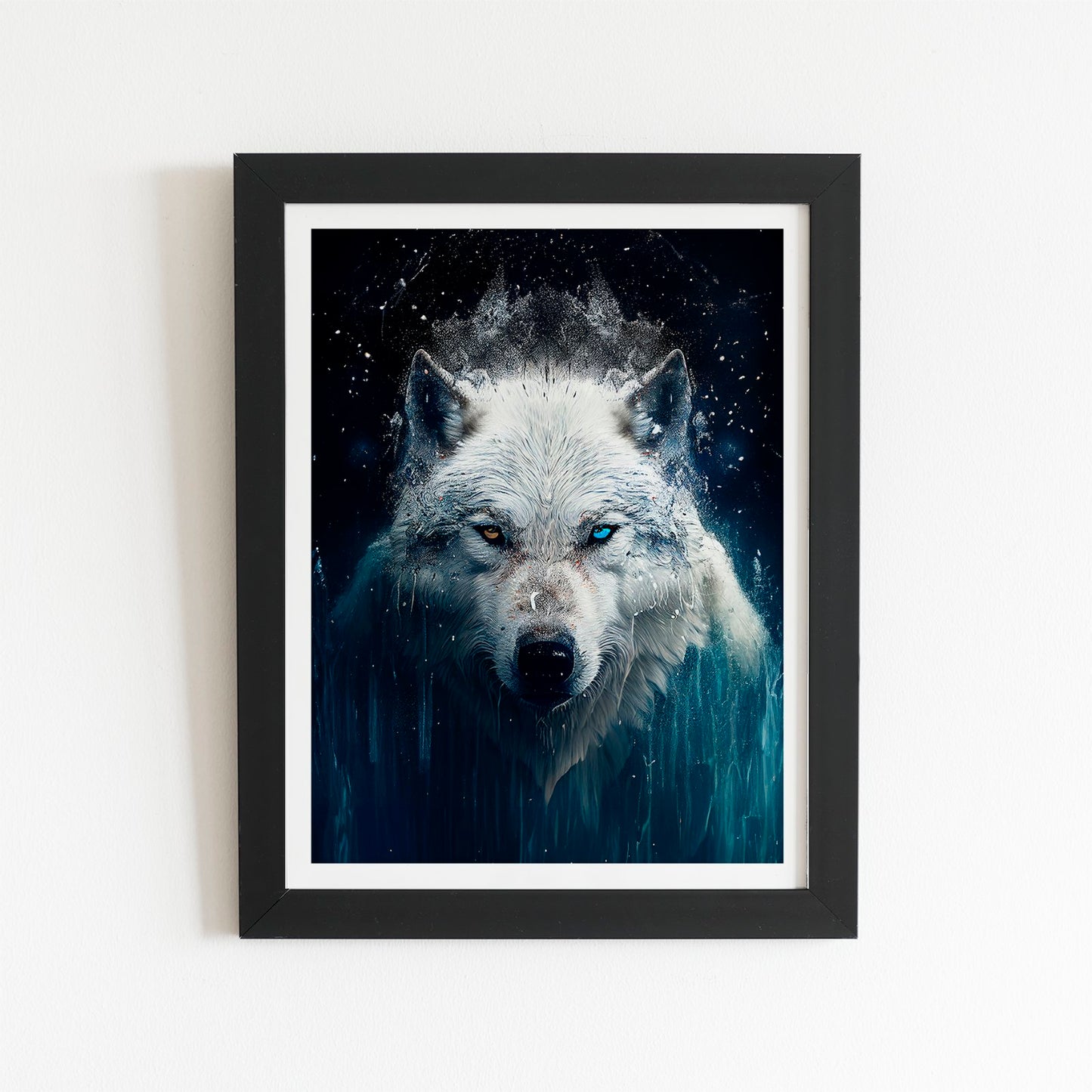 White Wolf Face Splashart Art Prints