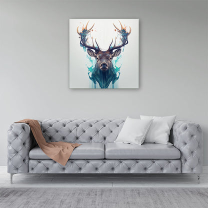 Stag Face Splashart Canvas