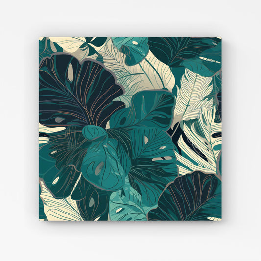 Tropical Green Leaves Canvas