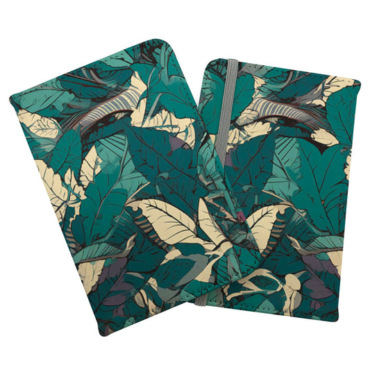 Green Beige Tropical Leaves Passport Cover
