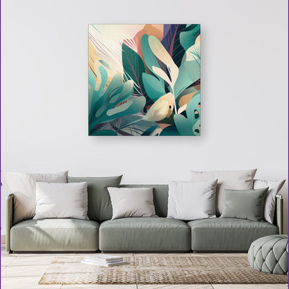 Abstract Tropical Leaves Canvas