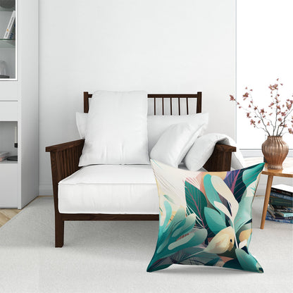 Abstract Tropical Leaves Floor Cushion