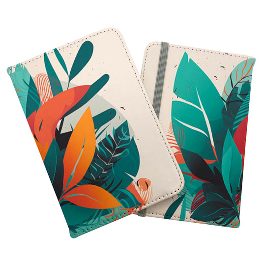 Green Orange Tropical Leaves Passport Cover