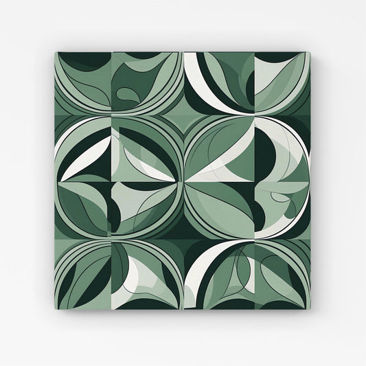 Geometric Green Black Canvas