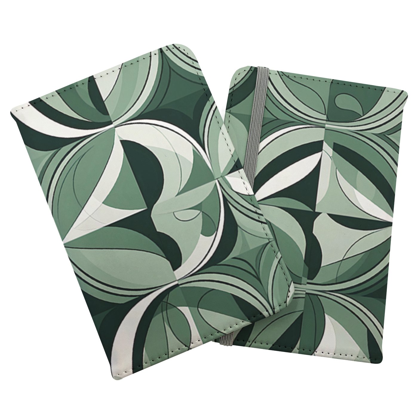 Geometric Green Black Passport Cover