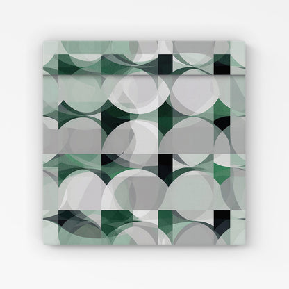 Geometric Grey Green Canvas