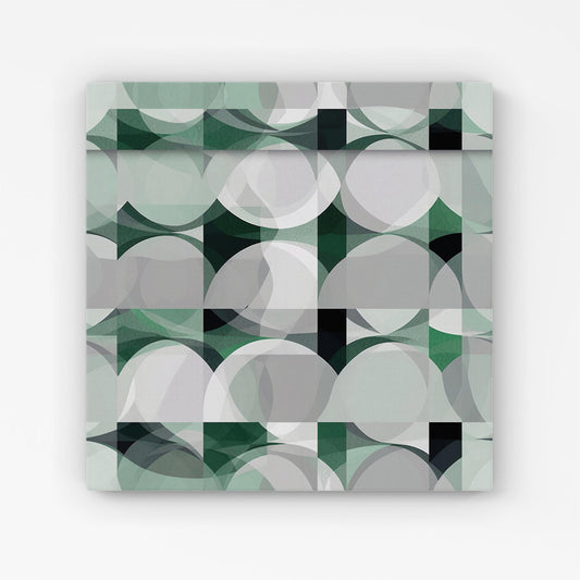 Geometric Grey Green Canvas