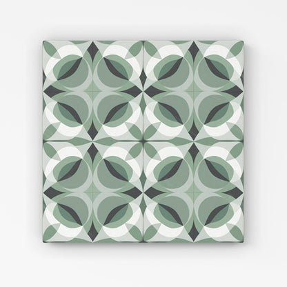 Geometric Green Grey Canvas