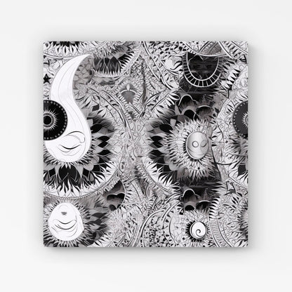 Abstract Moon and Sun Canvas