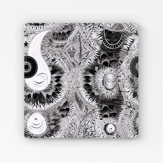 Abstract Moon and Sun Canvas