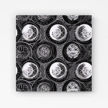 Black White Moon and Sun Canvas