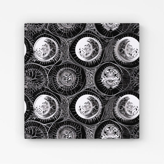 Black White Moon and Sun Canvas