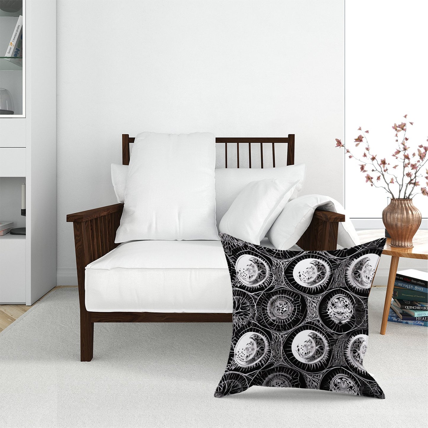 Black White Moon And Sun Floor Cushion