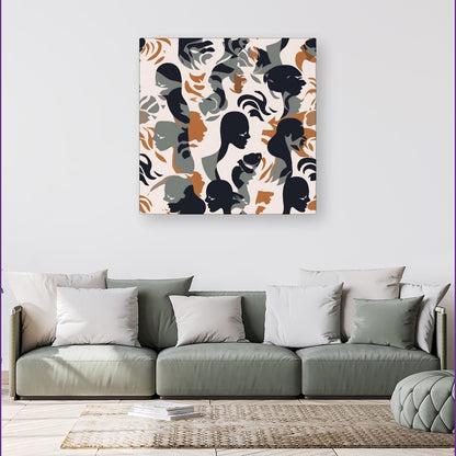 Abstract Grey Brown Silhouette Canvas