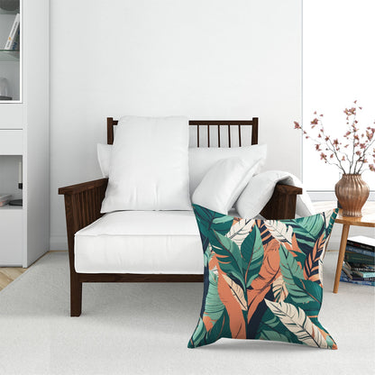 Autumn Tropical Leaves Floor Cushion