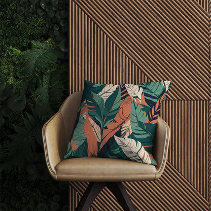 Autumn Tropical Leaves Outdoor Cushion