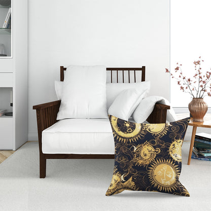 Moon And Sun Gold Blue Floor Cushion