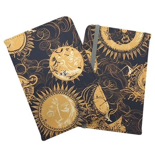 Moon and Sun Gold Blue Passport Cover