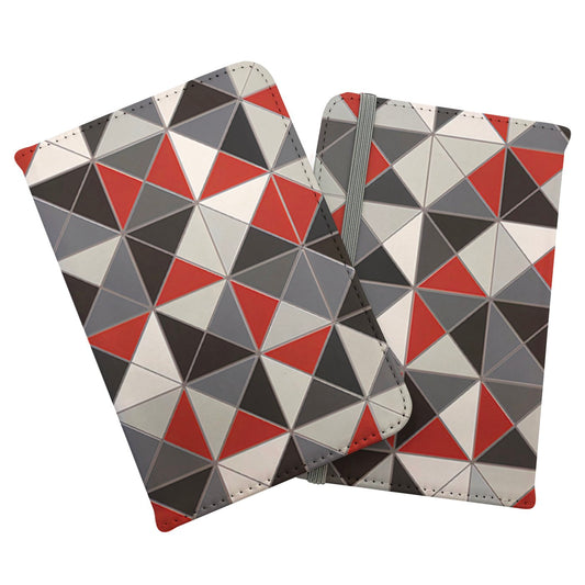 Grey Red Triangle Geometric Passport Cover