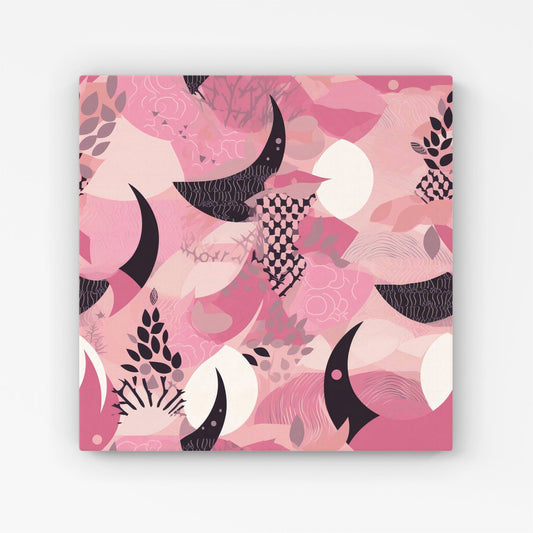 Abstract Pink Moon Pattern Canvas
