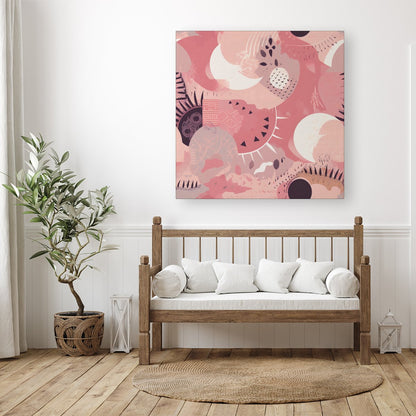 Abstract Pink White Canvas