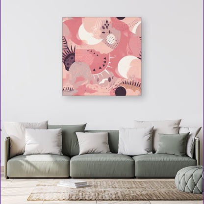 Abstract Pink White Canvas