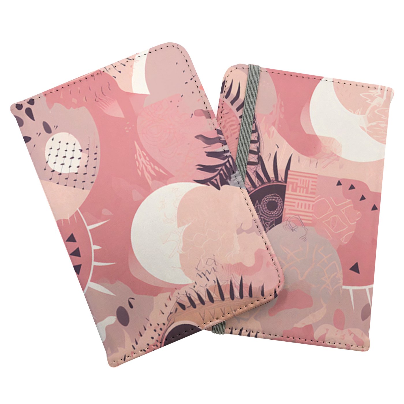 Abstract Pink White Passport Cover