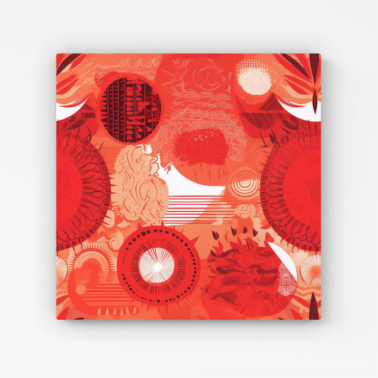 Abstract Red Sun pattern Canvas