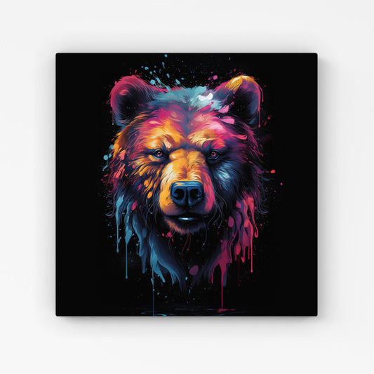 Splashart Bear Face Canvas