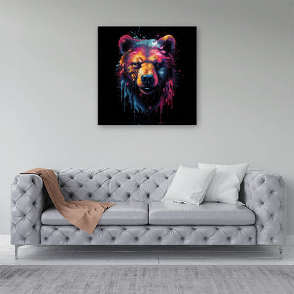 Splashart Bear Face Canvas