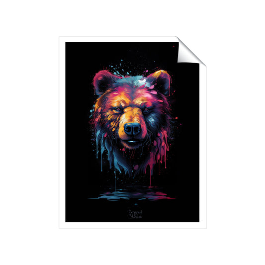 Splashart Bear Face Art Prints