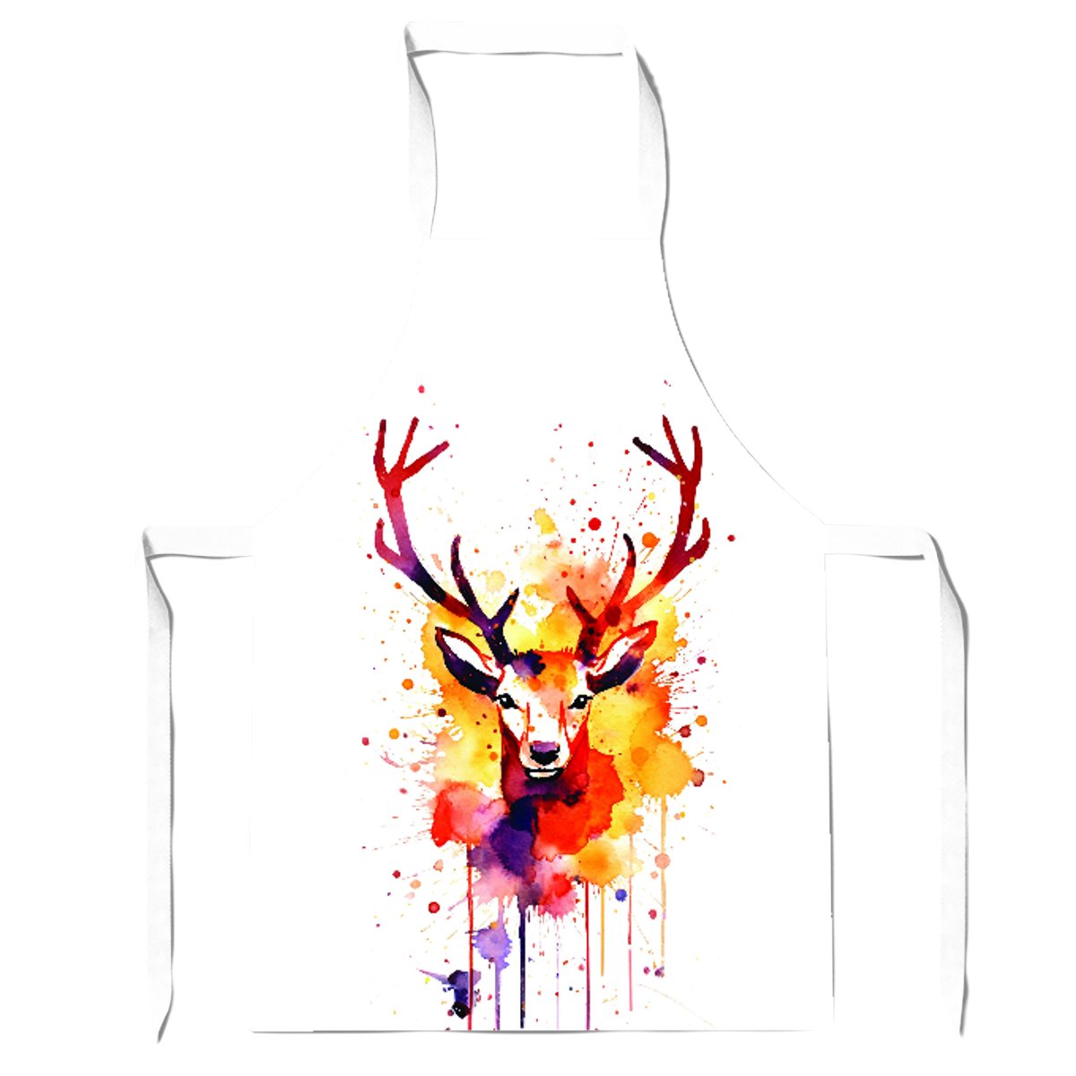Watercolour Stag Face Apron