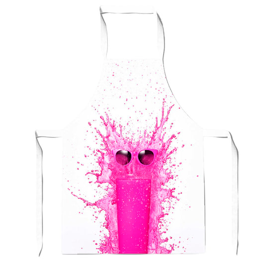 Pink Splashart Glass Apron